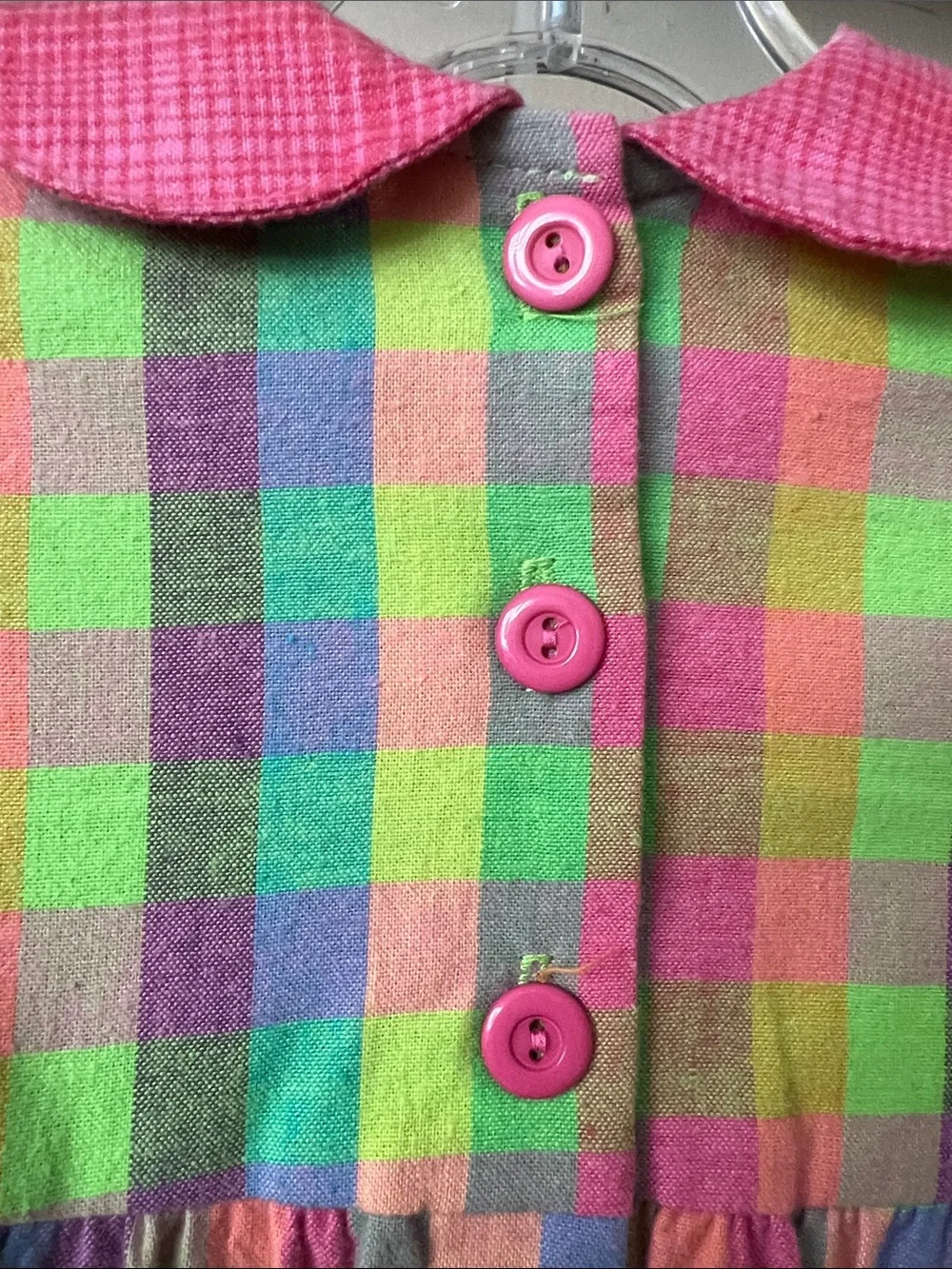 Vintage Chicken Noodle 2 piece set in Bright Colorful Plaid 12M